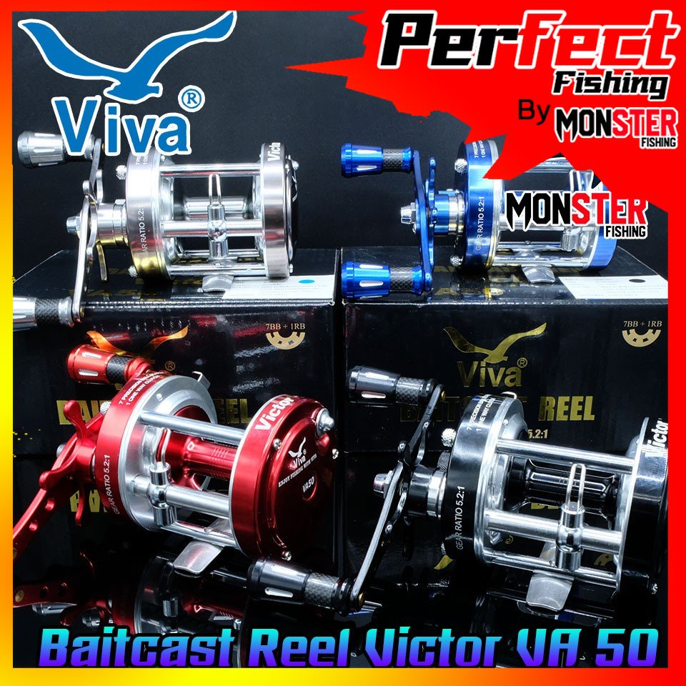 รอกตกปลา รอกเบท วีว่า VIVA BAITCAST REEL VA50 New VICTOR