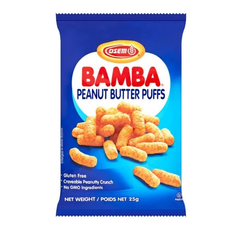 Bamba 25 gram (Peanut Puff Snack) Kosher แบมบา พีนัต สแนค ขนมอบกรอบรสถั่ว บรรจุ 25 กรัม