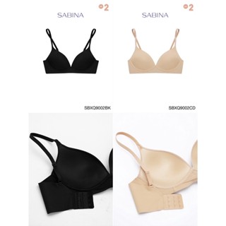 Sabina ซาบีน่า เสื้อชั้นใน รหัส SBXQ9002 Invisible Wire (ไม่มีโครง) Seamless Fit รุ่น TWENTY FIVE สีดำ และเนื้อเข้ม