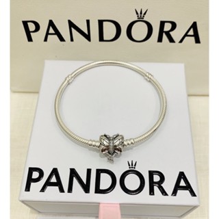 Pandora moments butterfly clasp snakechain bracelet size19 แท้100%