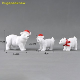 hugepeaknew Christmas Polar Bear Figurines Fairy Garden Decor Micro Landscape Ornaments Nice