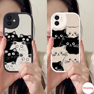 เคสสำหรับ VIVO Y16 Y22 Y22S T1 Y55 Y75 Y33S Y21S Y21A Y21 Y33T Y21T Y53S Y51 Y51A Y31 Y20 Y20i Y12S Y12A Y20s G Y15S Y15A Y30 Y50 Y30i รูปไข่ Big Eye Soft เคสโทรศัพท์ Motif Black White Cat