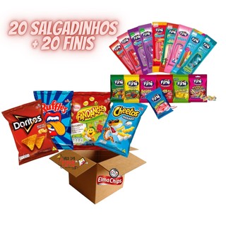 Kit Guloseimas 20 Salgadinhos Elma Chips + 20 Finis