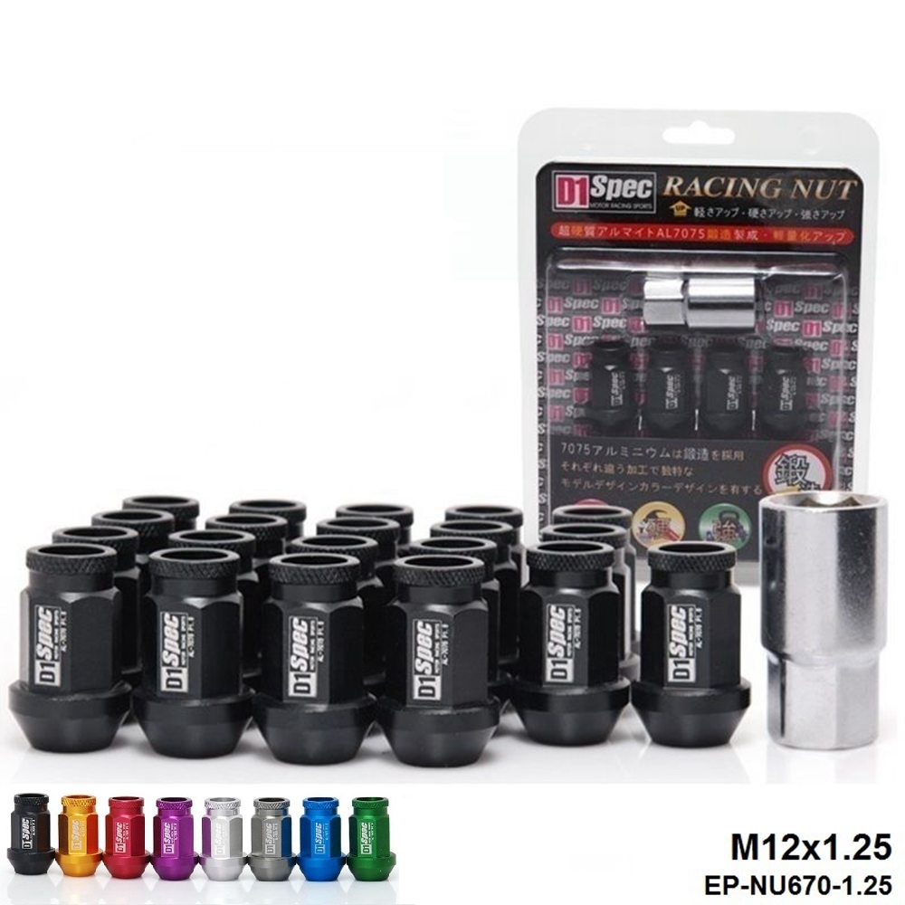 D1 Spec Jdm RACING WHEEL LUG NUTS M12 X 1.25 มม./M12 X 1.5 มม.20 ชิ้นสําหรับ Nissan Subaru Suzuki