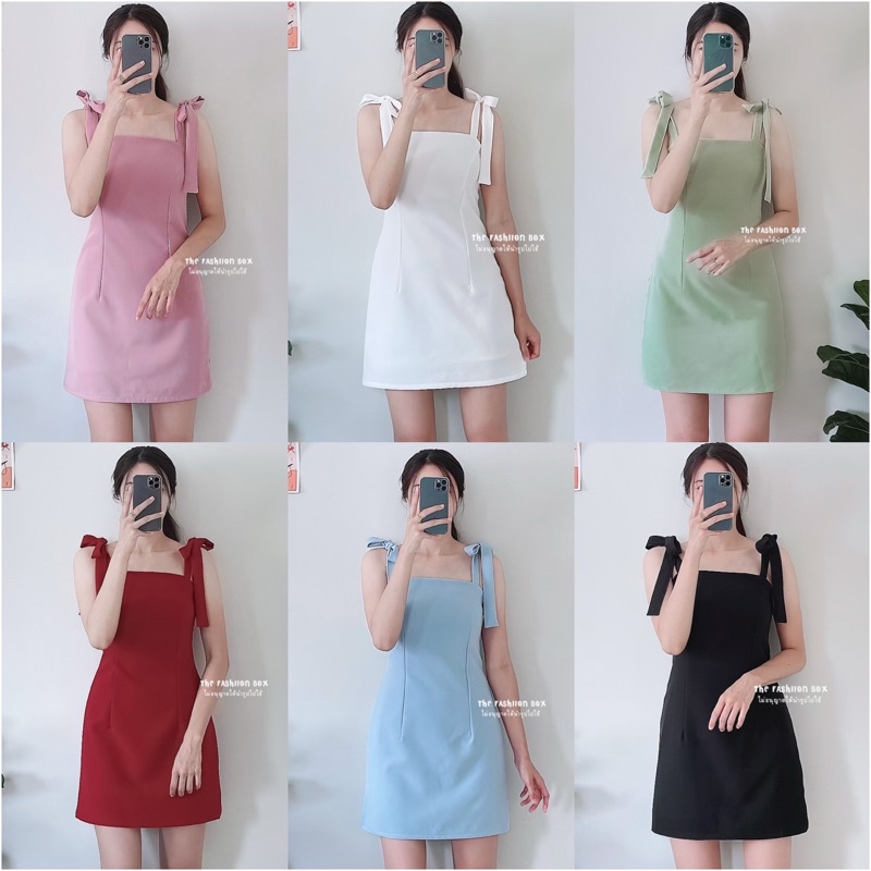 Sweetie dress เดรสสั้นเรียบหรู ลุคคุณหนูมากค่า เดรสออกงาน คาเฟ่ ดินเนอร์