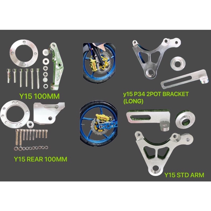 Y15 FRONT & REAR BRACKET M4 M5 GP4RX 100MM 2POT BRACKET