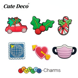 【Cute Deco】ตัวปั้ม ลายการ์ตูนน่ารัก (6 แบบ) ตัวปั้มเดินทาง / หน้ากาก / ลูกศรกามเทพ / ปุ่ม Charm Crocs / รองเท้า Jibbitz Croc น่ารัก / วัสดุเรซิน สําหรับอุปกรณ์เสริมรองเท้า