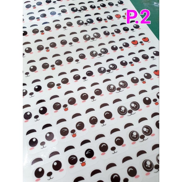 แพนด้า PANDA สติ๊กเกอร์ใส (มี 2แบบ V.1 / V.2) ติดพับริบบิ้นเหรียญโปรยทาน