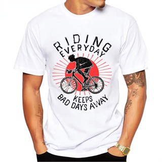 เสื้อเชิ้ตชาย ลําลอง Jongen Mannen Tees เสื้อวินเทจคงเกียร์ Fiets Fietser Schilderen เสื้อยืด Nieuwe Zomer Mannen Korte