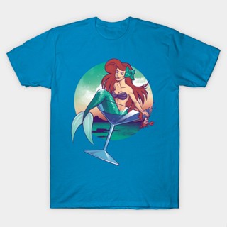 เสื้อยืดผ้าฝ้ายพิมพ์ลายขายดี Yuanl5 {พร้อมส่ง เสื้อยืดแขนสั้น พิมพ์ลาย Little Martini Little Mermaid พลัสไซซ์ ของขวัญวัน