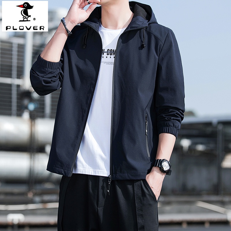 PLOVER เสื้อแจ็กเก็ต มีฮู้ด แต่งซิป คุณภาพสูง เหมาะกับใส่กลางแจ้ง สําหรับผู้ชาย ไซซ์ M - 4XL