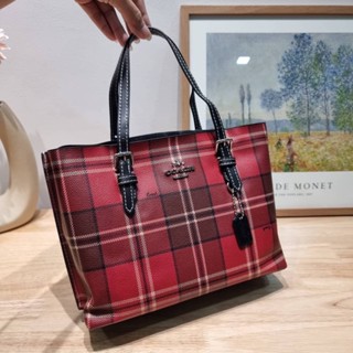 COACH CC874 MOLLIE TOTE 25 WITH TARTAN PLAID PRINT