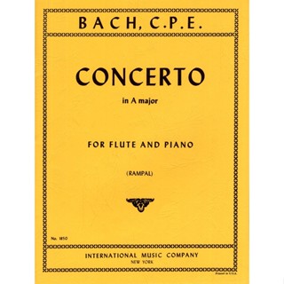 (Flute and Piano)Bach (1714 – 1788) Concerto A major for Flute and Piano (IMC1850)