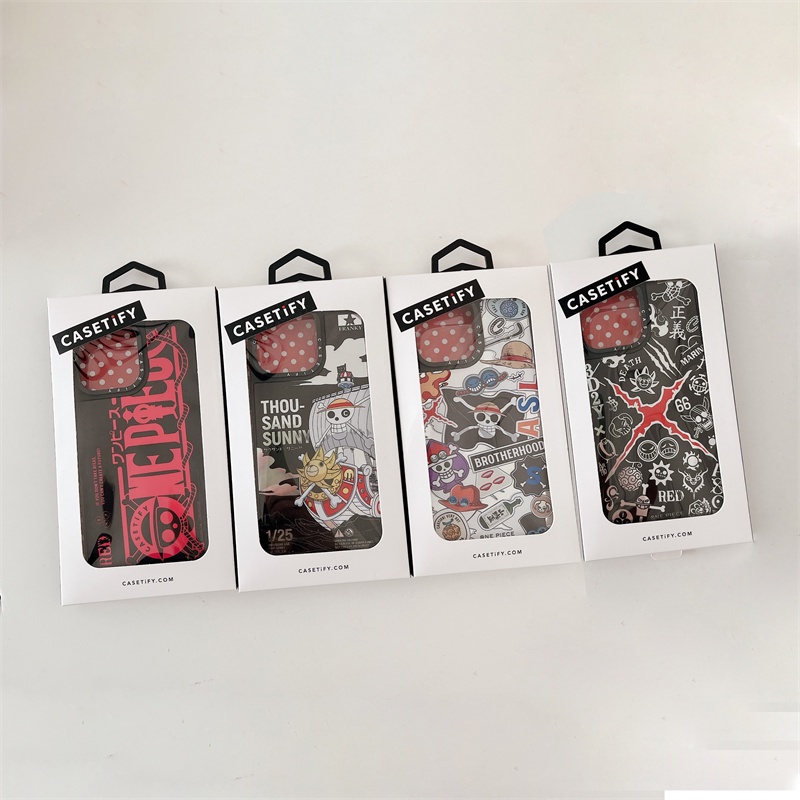 เคสโทรศัพท์ซิลิโคน TPU แบบแข็ง กันกระแทก ลายการ์ตูนอนิเมะ One Piece พร้อมกล่อง สําหรับ iPhone 11 12 13 14 Pro Max 14 Plus
