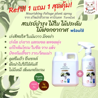 ซื้อ 1 ลิตร ฟรีสเปรย์  1 ขวด สเปรย์บำรุงไม้ใบ ไม้ด่าง ไม้ฟอกอากาศ  ทาโร่แคท  น้ำหมักชีวภาพ plant food อาหารต้นไม้ ชั้นดี