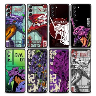 เคสโทรศัพท์มือถือ EVA นิ่ม ลาย Neon Genesis Evangelion สีดํา สําหรับ Samsung Galaxy S22 S8 S9 S10 Lite S10e S21 S20 FE Plus Ultra 4G 5G