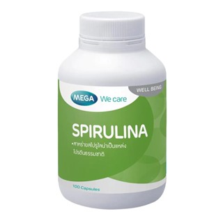 Mega We Care Spirulina 500 mg เมก้า วี แคร์ สาหร่ายสไปรูลิน่า บำรุงสุขภาพ บำรุงผิว ขนาด 100 แคปซูล 14529