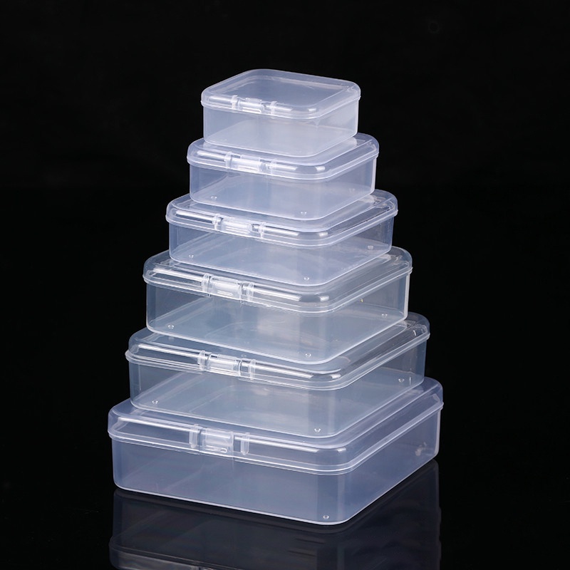 กล่องพลาสติกใส ทรงสี่เหลี่ยม ขนาดเล็ก สําหรับใส่เครื่องประดับ ต่างหู แหวน ลูกปัด - รูปที่ 7