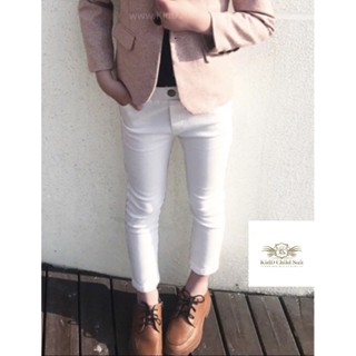 White Boy Pants กางเกง เด็กชาย สีขาว ขนาด 90 ถึง 140 หรือ 7, 9, 11, 13, 15, 17 (1 ถึง 11 ปี)