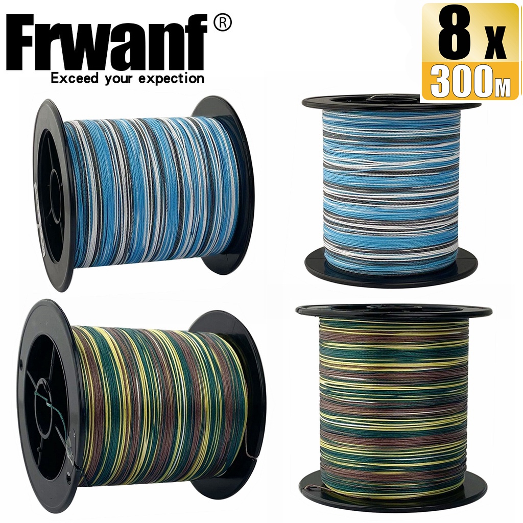 Frwanf 300M 8 Strands 6-300LB สายลายพราง Camo PE สายถักสายตกปลา Braid X8 สายไฟ