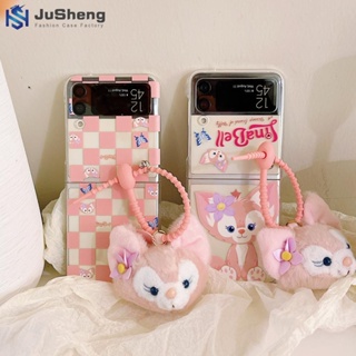 Jusheng เคสโทรศัพท์มือถือ ประดับจี้ตุ๊กตา Lingna Belle แฟชั่น สําหรับ Samsung Z Flip5 Z Flip4 Z Flip3