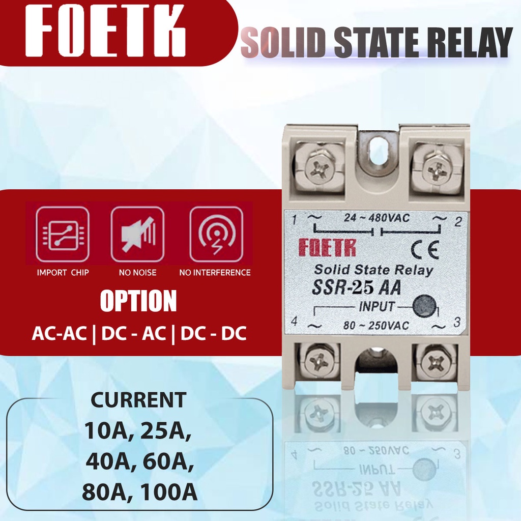 Solid State Relay SSR 10A 25A 40A 60A 80A 100A AA DD DA โซลิสเตท รีเลย์ มีของในไทยพร้อมส่งทันที