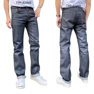 JEANSEXPRESS CLASSIC RAW DENIM กางเกงยีนส์ผ้าดิบริมแดงเป้ากระดุม ทรงกระบอกเล็ก Size 28-38 รับชำระปลายทาง