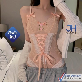 🎀ใหม่🎀ชุดบอดี้สูท body suit ชุดนอนเซ็กซี่  เสื้อบอดี้สูท เป้าเปิดได้ ตกแต่งลูกไม้ ผ้าซีทรู S52