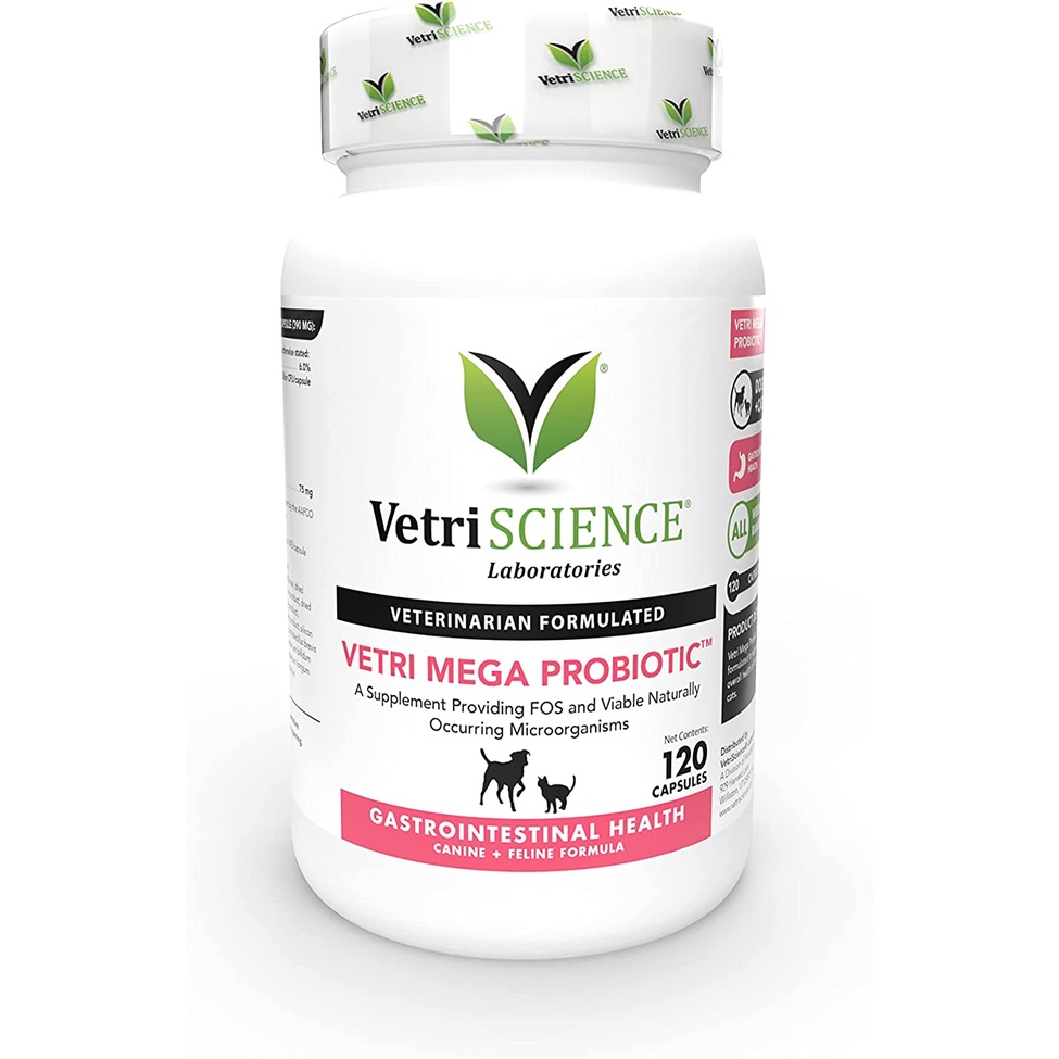 Vetri Mega Probiotic & Prebiotic อาหารเสริม ปรับสมดุลลำไส้ ให้ขับถ่ายปกติ สุนัข-แมว [แคปซูล]