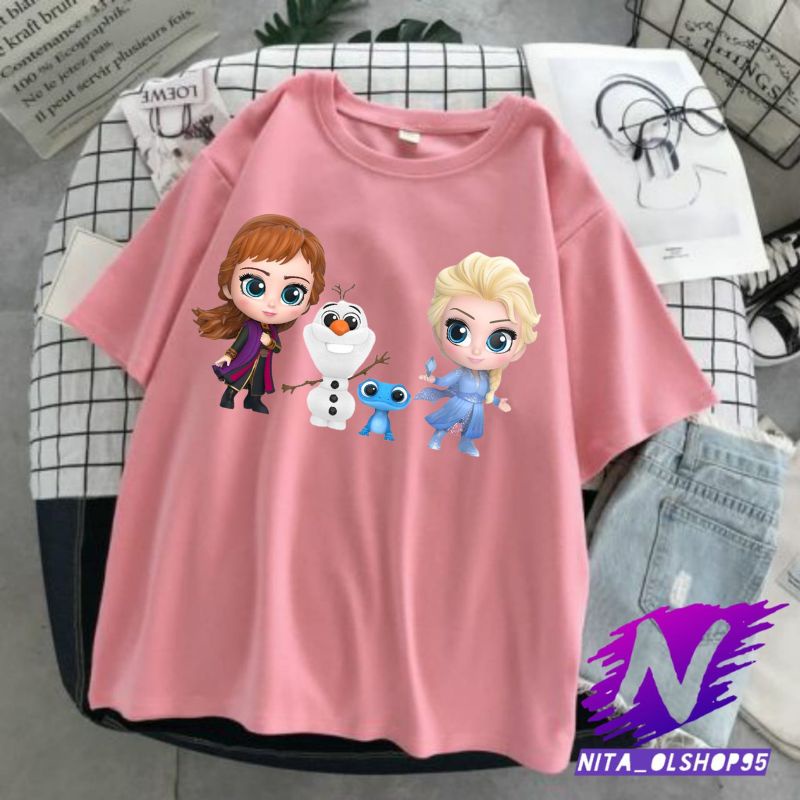 Frozen Elsa และ Ana เสื้อผ้าเด็ก Elsa Ana เสื้อยืดตุ๊กตา Elsa และ snow