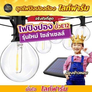 ชุดไฟปิงปอง E12 สายสีดำ แสงสีวอร์มไวท์ ชุดไฟปิงปอง ยาว 8 เมตร มี 25 หลอด ไฟราว ไฟตกแต่ง