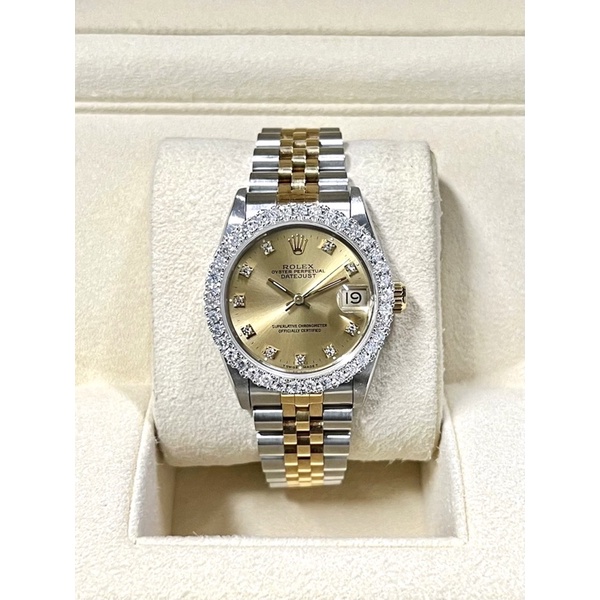 Rolex Datejust Boysize หน้าทองหลักเพชรขอบเพชร 31 mm.