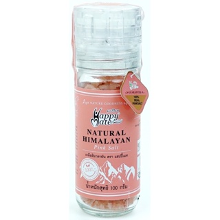 Rock Himalayan pink Salt HAPPY MATE เกลือหิมาลายัน สีชมพู ขวดฝาบด