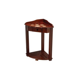 Corner Cue Stand with Drawer - Chocolate