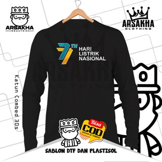 ใหม่ล่าสุด เสื้อยืดแขนยาว ผ้าฝ้าย ลาย 77th National Electricity Day Distro Combed 30S - Arsakha