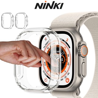 [2 แพ็ก] เคส Ninki เข้ากันได้กับ Apple Watch Ultra 49 มม. เคสกันกระแทก ไม่มีตัวป้องกันหน้าจอ สําหรับ iWatch เคสกันกระแทก กีฬา ใส TPU สําหรับ iWatch 49 มม.