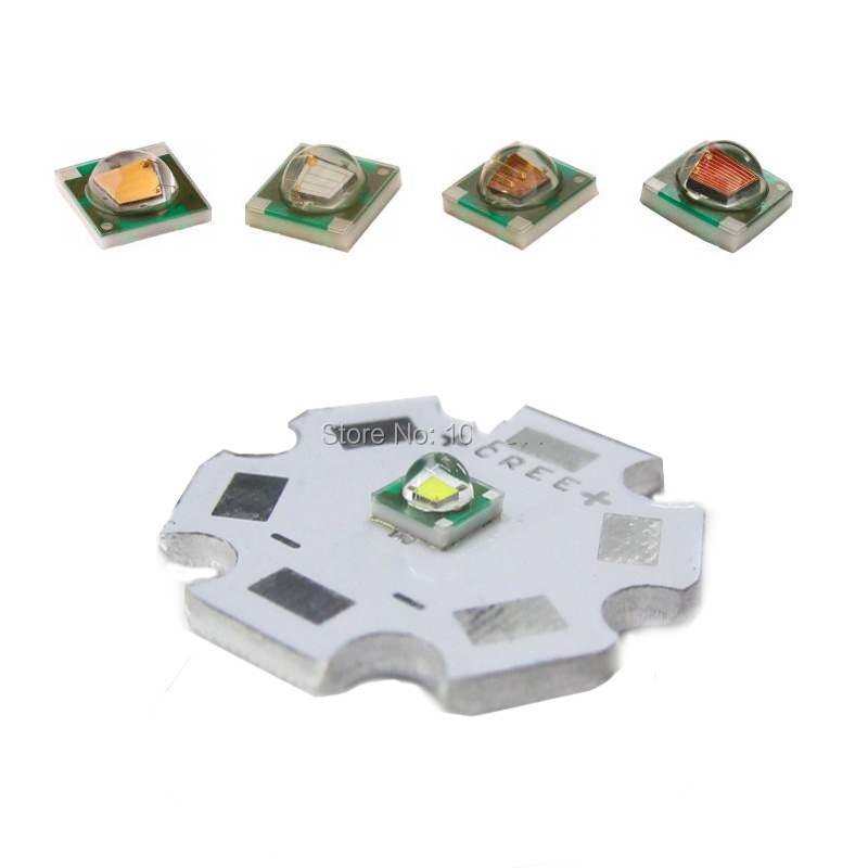 ชิปไฟ LED 3W 10W CREE XML XPE RGB พลังงานสูง 20 มม. สีขาว 1 ชิ้น