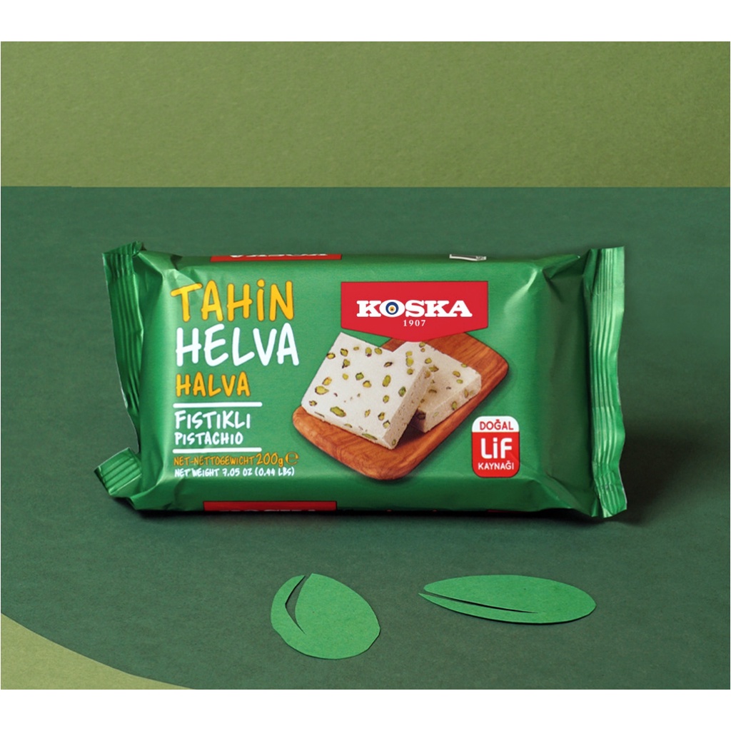 งาขาวบด รส Pistacio แบรนด์ Koska  Tahin Helva (Halva with Pistachi) สินค้าคุณภาพจาก ตุรกี ขนาด 200 กรัม Exp 12/2026 - รูปที่ 4