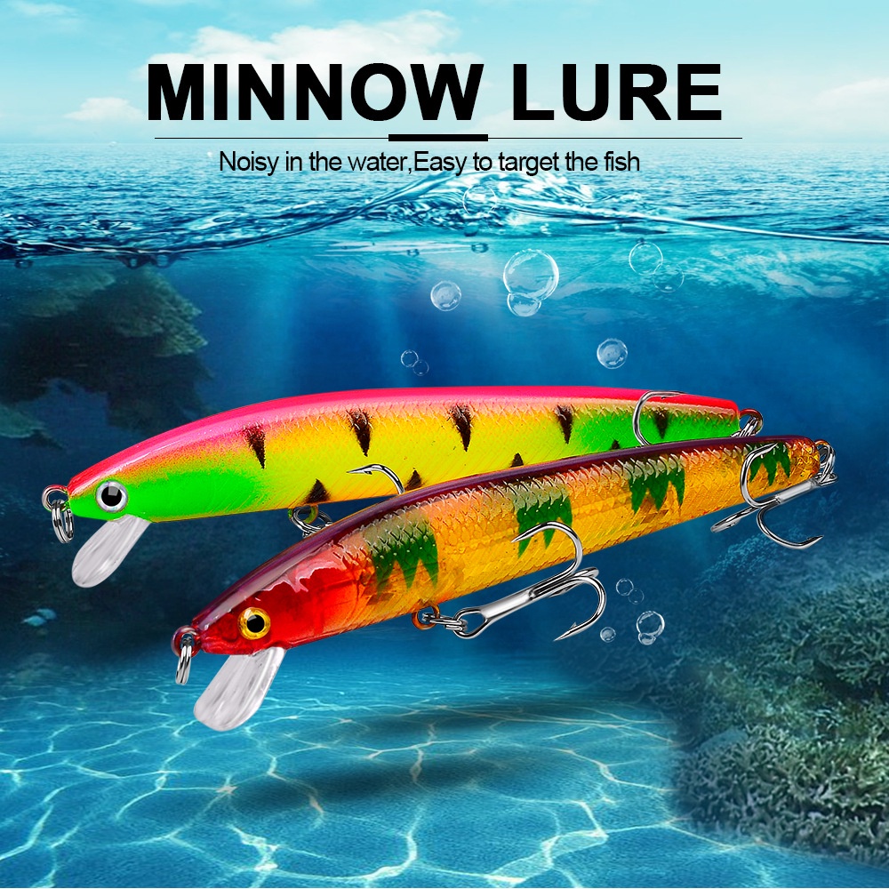 【CUNDA】 9 กรัม / 10 ซม Mino หลายสี เหยื่อตกปลา พร้อมตะขอ เหยื่อตกหมึก ดึงดูดความสนใจของปลาได้เป็นอย่างดี ปลายาง