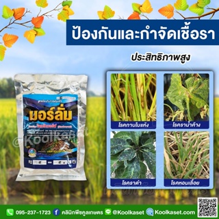 โรคพืช มอร์ลั่ม 100กรัม กำจัดโรคข้าวใบจุด ใบไหม้ โรคราน้ำค้าง โรคราดำใบส้ม โรคหอมเลื้อย คูลเกษตร KF9