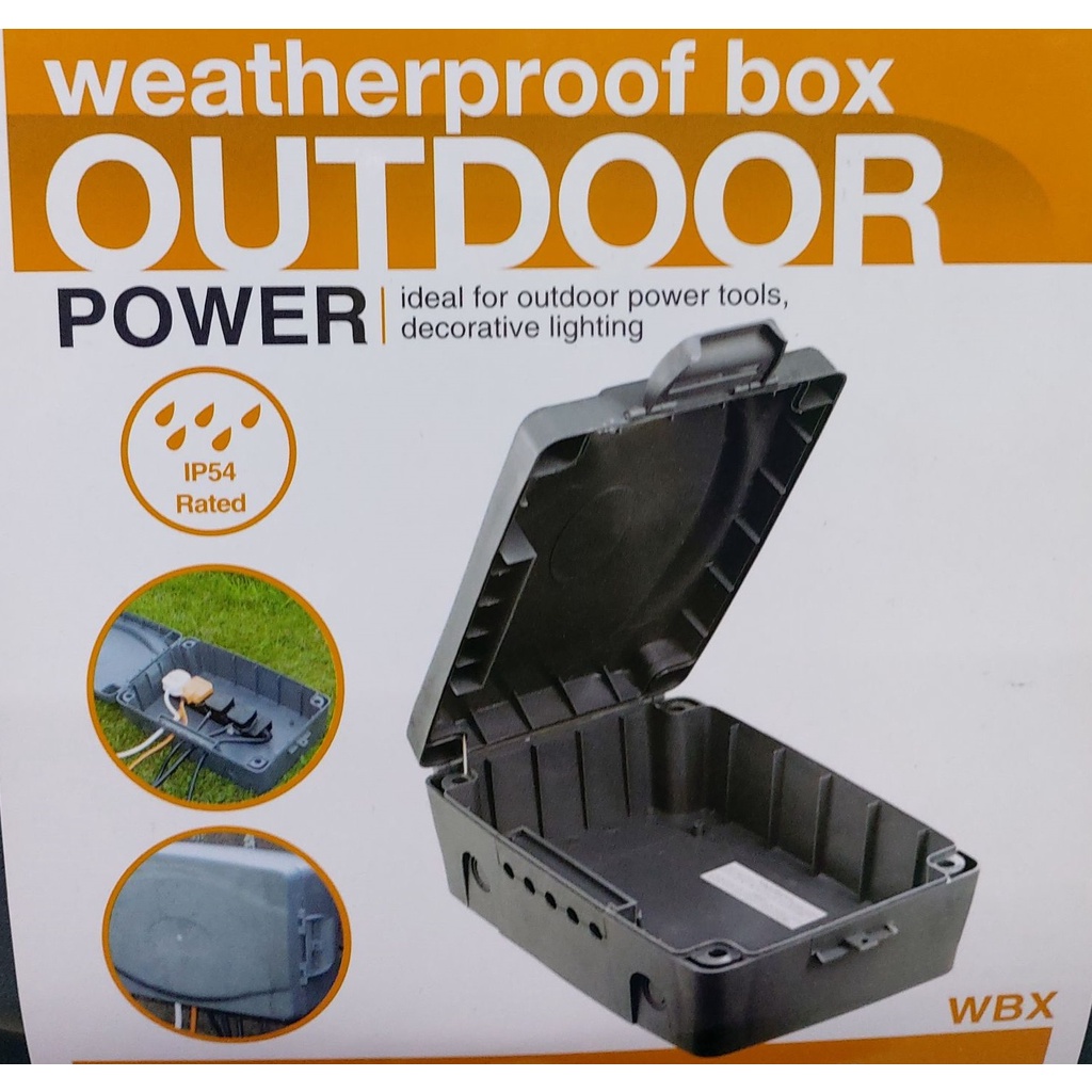 กล่องเก็บสายไฟกันน้ำ ตู้กันน้ำ กล่องกันน้ำ IP54 Weatherproof Box outdoor กล่องใส่เก็บรางปลั๊กไฟป้องกันฝน กลางแจ้ง ภายนอก