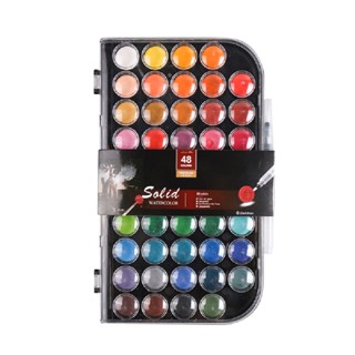 สีน้ำก้อน สีน้ำหลุม สีน้ำตลับ Giorgione 48 สี แถมฟรี! พู่กันแทงค์ 1 ด้าม No.G-0048B Water Color Cakes