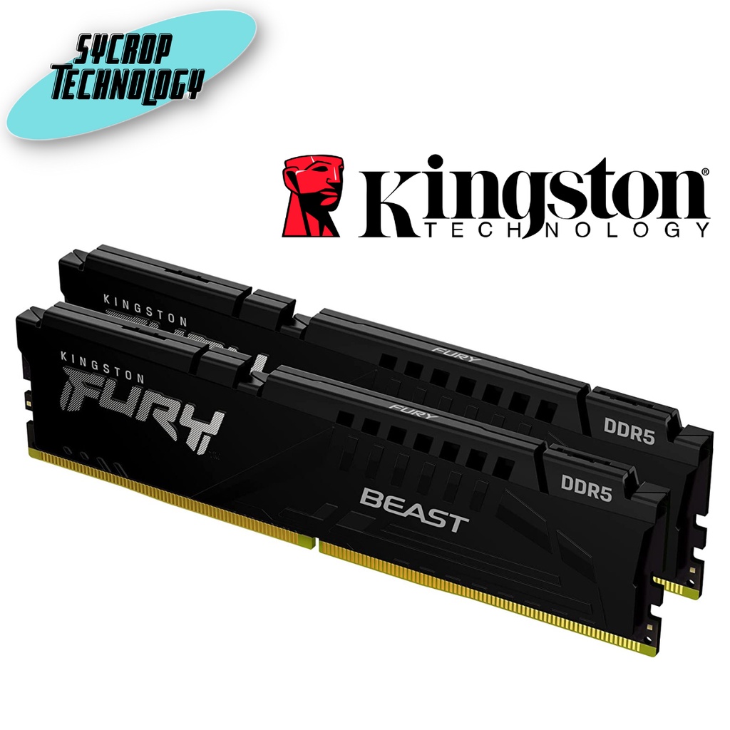 RAM KINGSTON FURY BEAST 32GB (16GBx2) DDR5 5600MHz CL40 BLACK (KF556C40BBK2-32) ประกันศูนย์