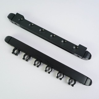 Wall Cue Rack Clip 6 Cues Black