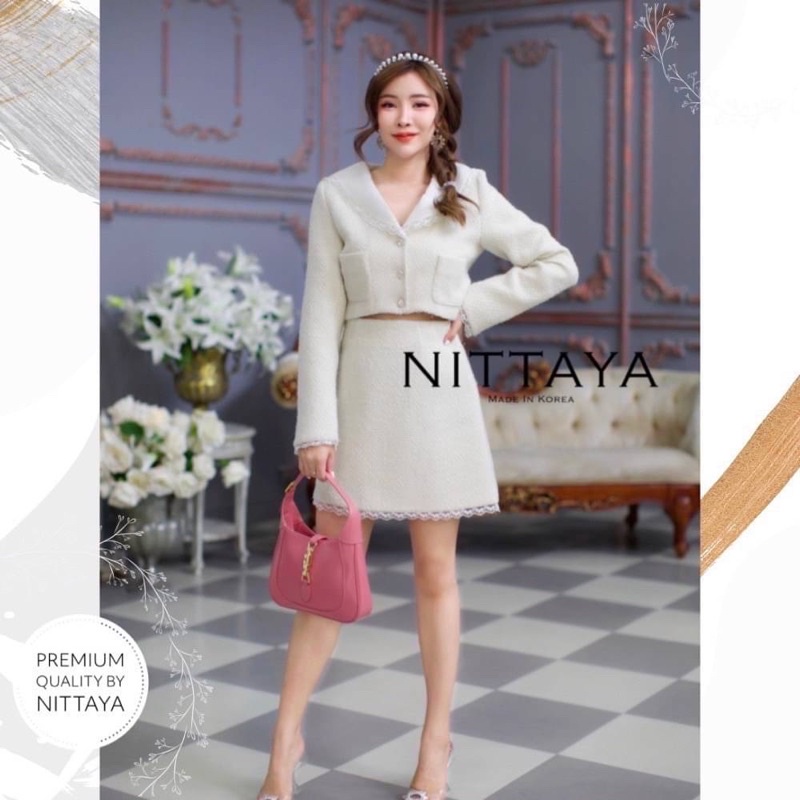 Nittaya Brand :  ชุดเซ็ต เสื้อแขนยาว+กระโปรง พร้อมส่ง SIZE:  S