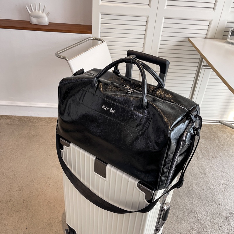 🔥ส่งเร็ว กระเป๋าหนังpuกันน้ำสวยมาก สำหรับเดินทางขนาดใหญ่ มีช่องใส่รองเท้าโดยเฉพาะ สะพายเข้ายิมเท่ๆ - รูปที่ 3