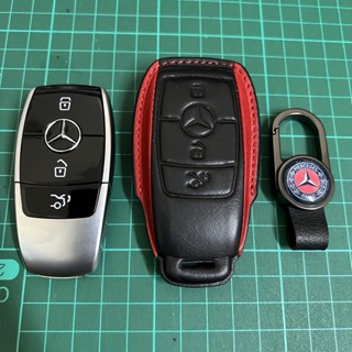 เคสหนังดำแดง รีโมทรถ Mercedes Benz พรีเมียมเกรด Premium Grade (Cow Hide Leather Key Case Key Sets ; Model Mercedes Benz