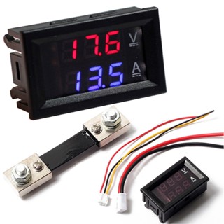 DC0-100V / 50A LED DC Dual Display Digital Voltmeter Ammeter พร้อม Shunt ขนาด 50A