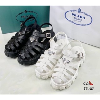 รองเท้าส้นสูง ปราด้า Foam rubber sandals[box] ยางเกรดพรีเมี่ยม น้ำหนักเบา สบาย ดีไซน์เก๋มาก รองเท้าแบรนด์เนม