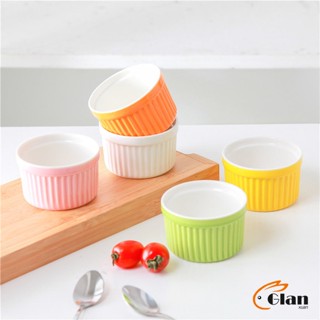 Glanxuan ถ้วยพุดดิ้ง สีสันแคนดี้ ชามเซรามิค  ทนต่ออุณหภูมิสูง Baking mold